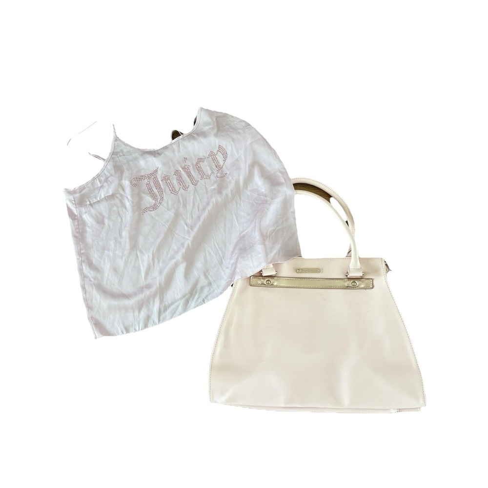 Juicy Couture Light pink Satchel Handbag Tote Bag Rose gold‎ Trim & Zipper Lined